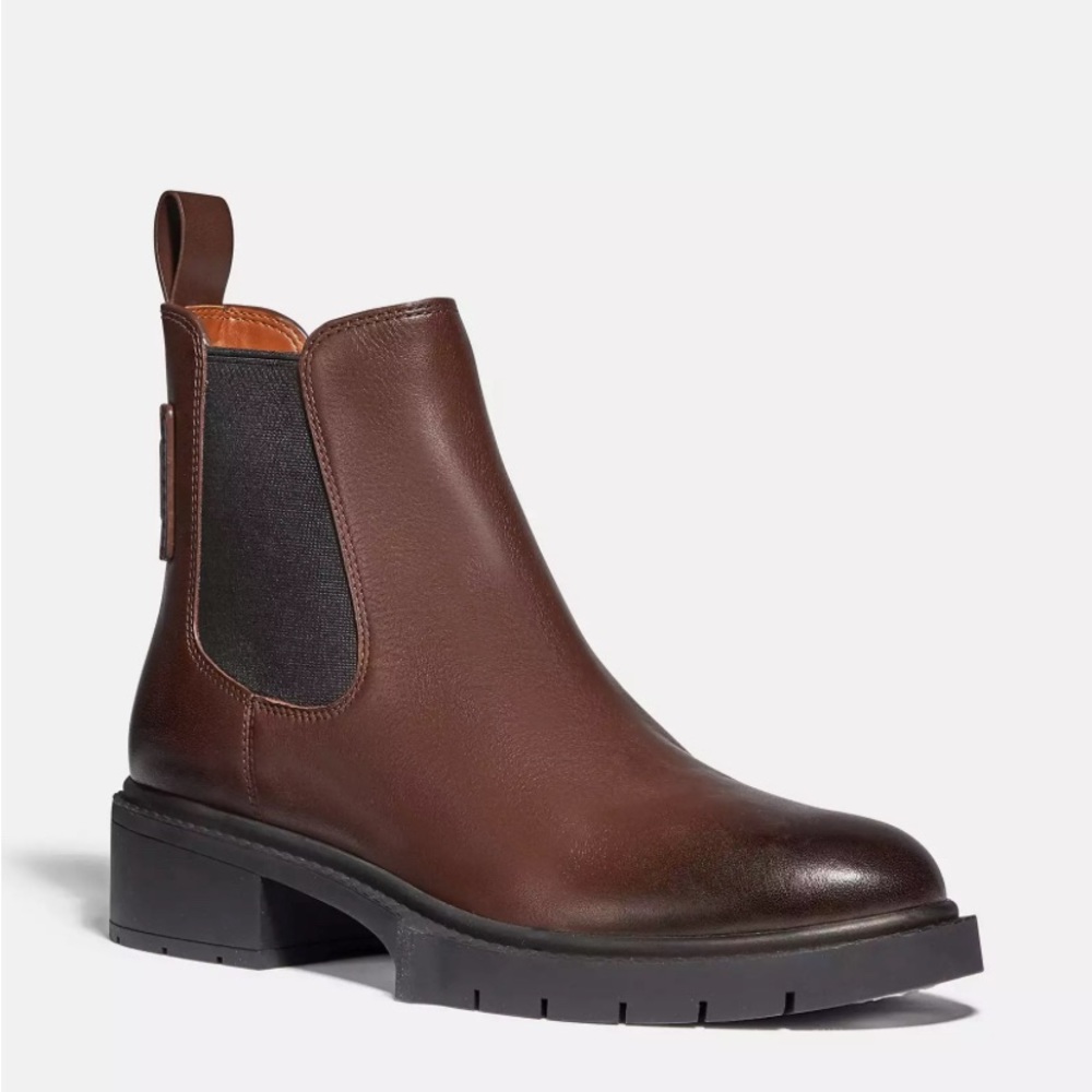 Coach Women’s Lyden Leather Chelsea Bootie- Walnut